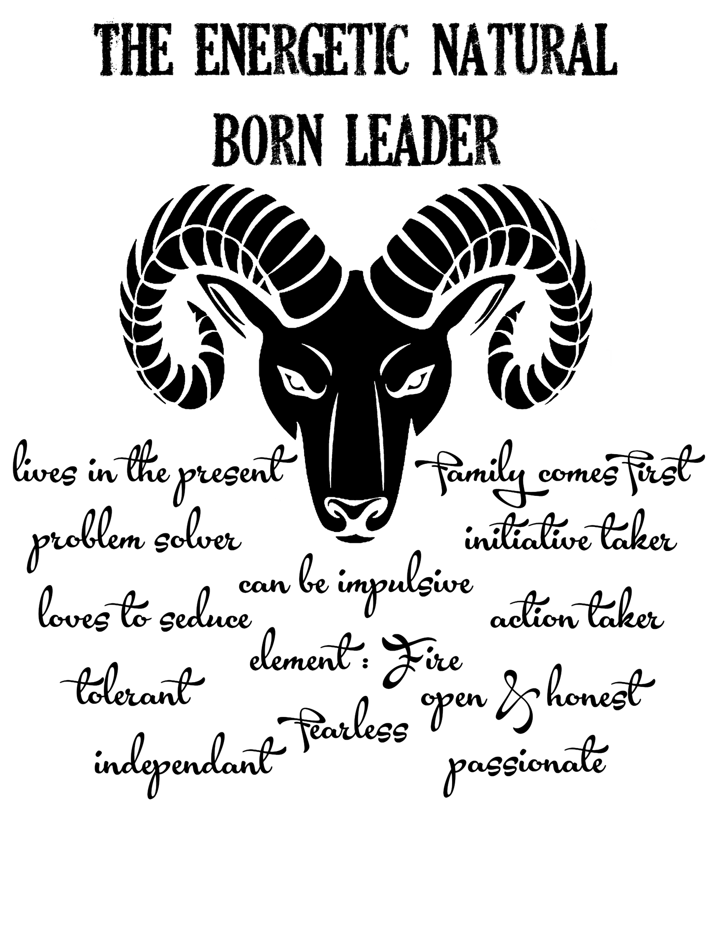 Aries Star Sign Personality Traits TShirt and Hoodie for Men and Women