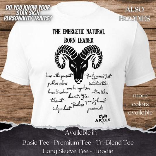 Aries Star Sign Personality Traits TShirt and Hoodie for Men and Women