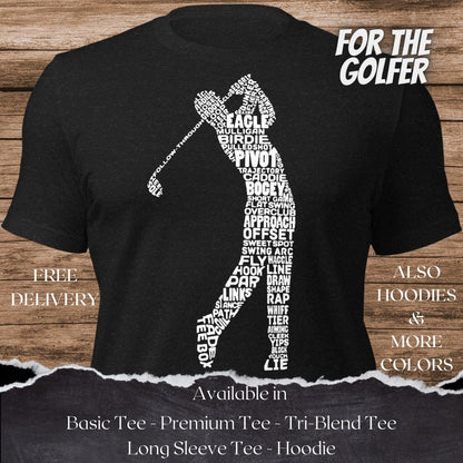 Golf Words Golfer T-shirt en Hoodie is een creatief golfgrafisch ontwerp voor mannen en vrouwen