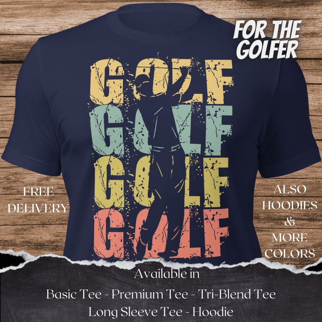 Golfer Silhouette Swing Golf TShirt and Hoodie is a Creative Golf Graphic design for Men and Women