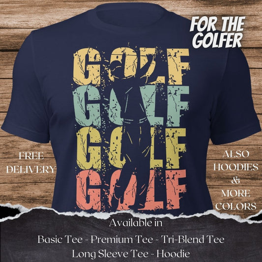 Golfer Silhouette Swing Golf TShirt and Hoodie is a Creative Golf Graphic design for Men and Women