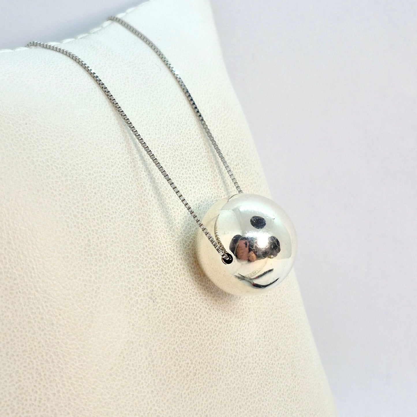 925 Sterling Silver Ball Pendant Necklace with Sterling Silver Chain