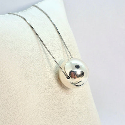 925 Sterling Silver Ball Pendant Necklace with Sterling Silver Chain