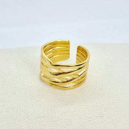 Gold Plated Stainless Steel Ring Resizeable