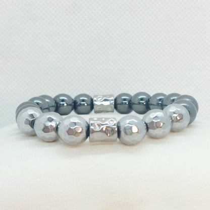 Natural Hematite Bracelet with 10mm Stones