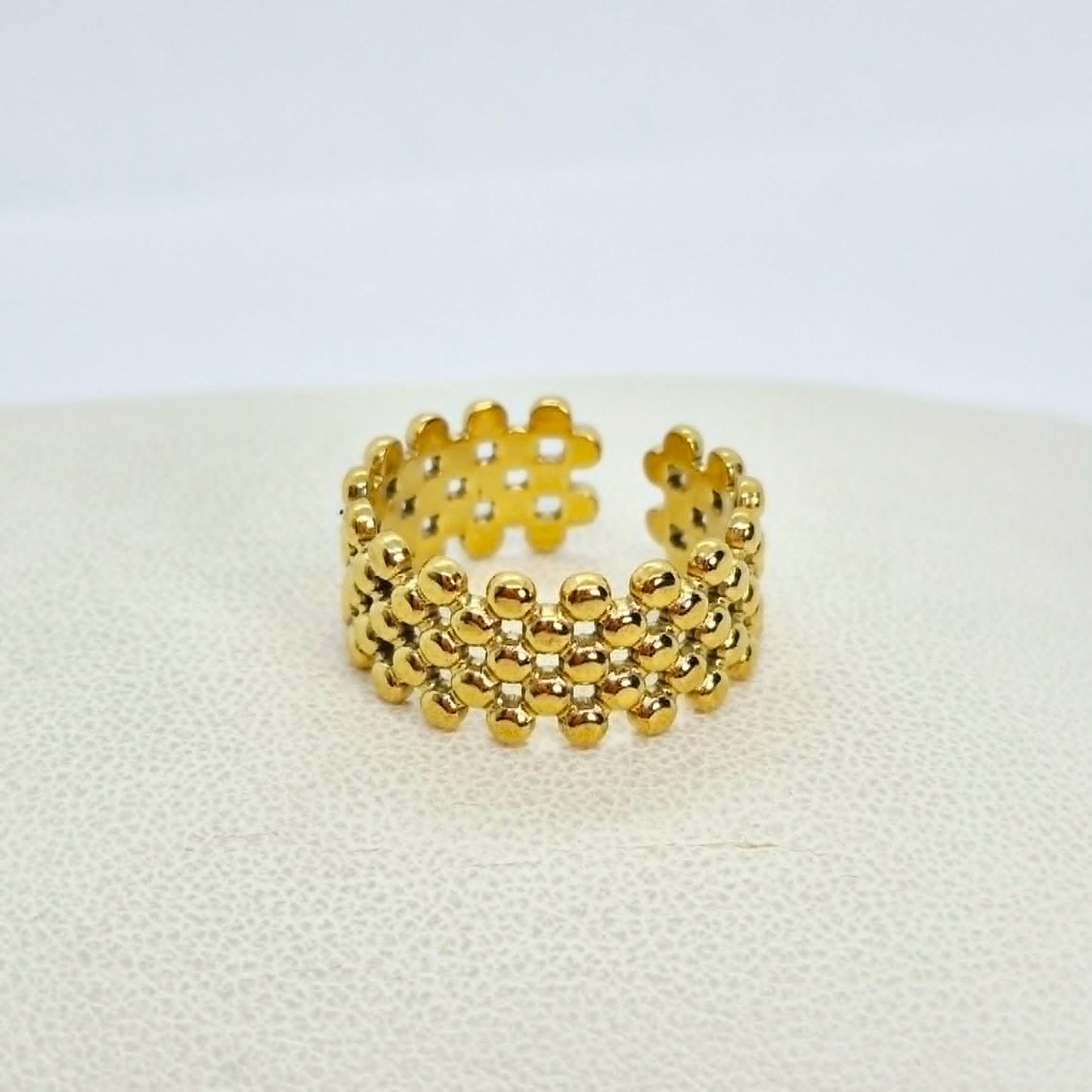 Gold Plated Stainless Steel Ring Resizeable