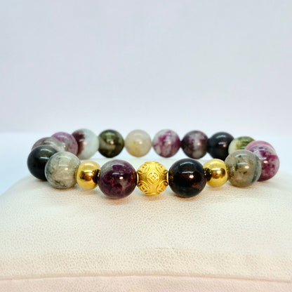 Natural Tourmaline Bracelet in 10mm Stones