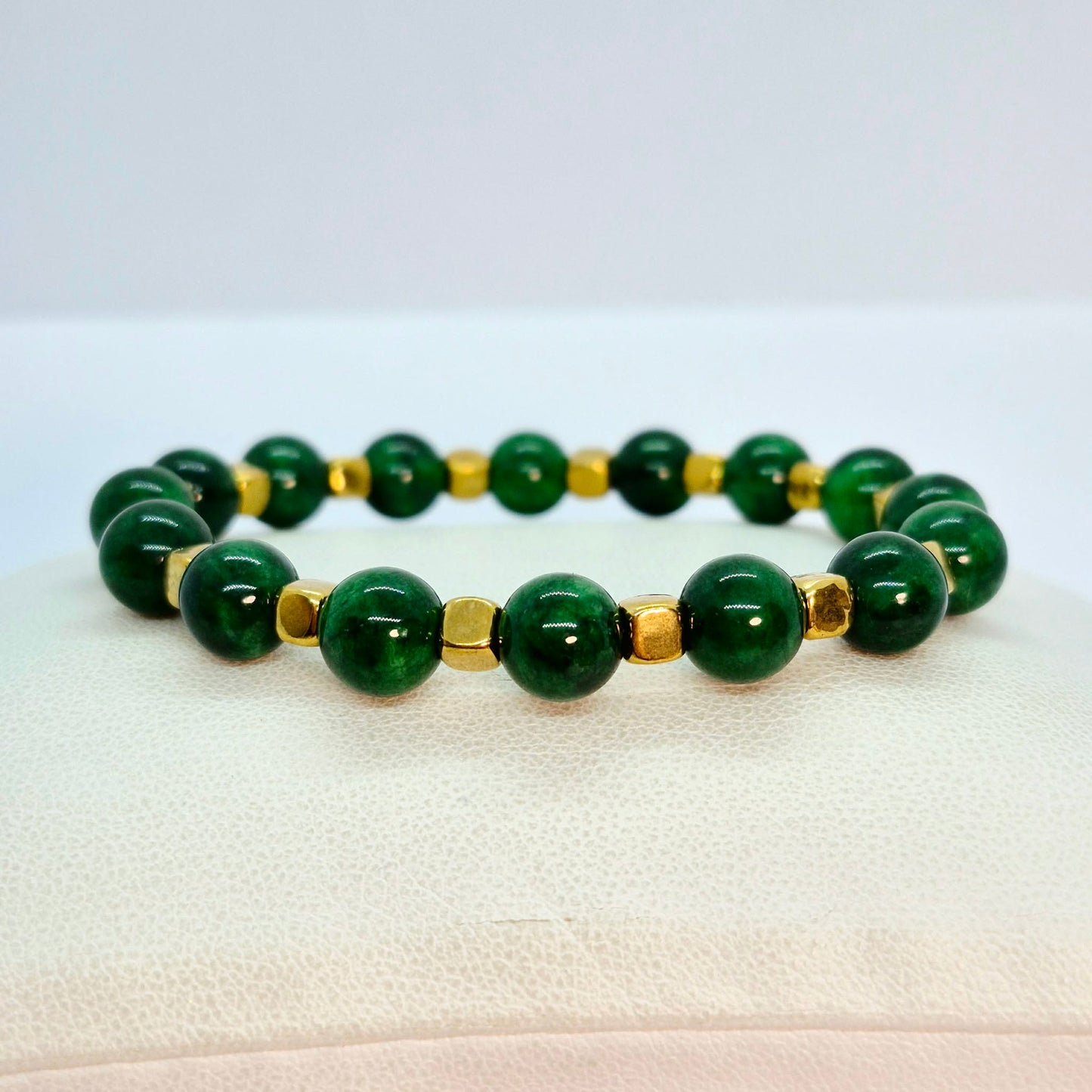 Natural South China Jade Bracelet in 8mm Stones