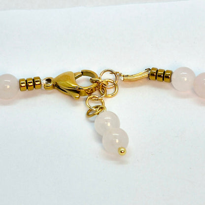 Natural Rose Quartz Necklace Choker in 8-12mm Stones