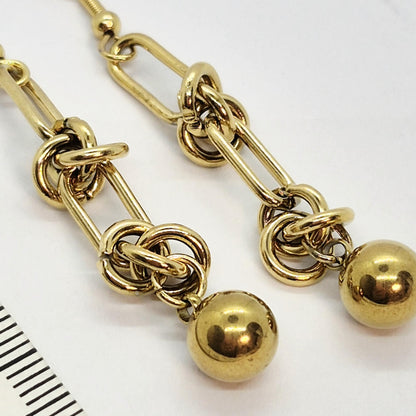 Dangle Earrings in Gold Plated Stainless Steel