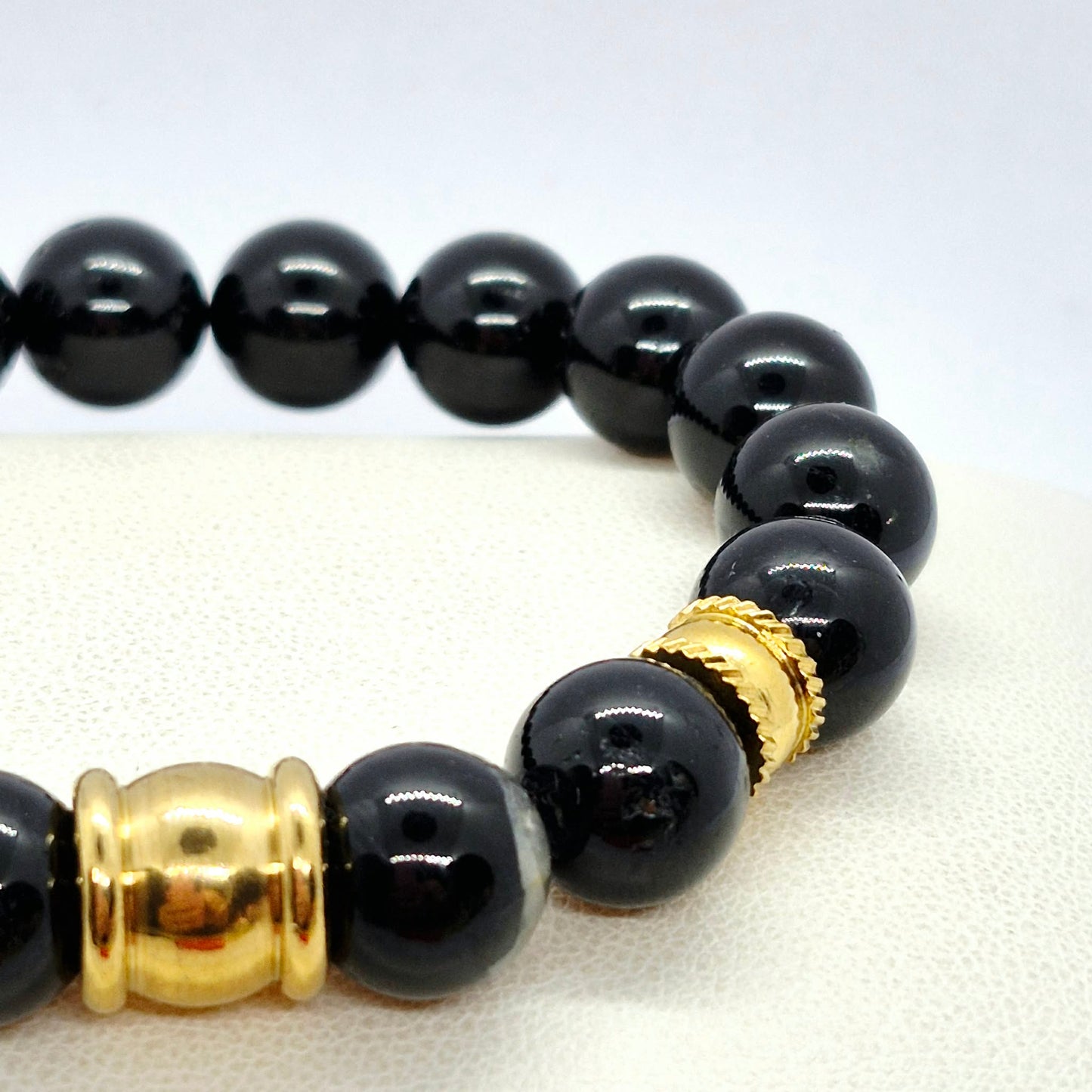 Natural Black Tourmaline Bracelet in 12mm Stone