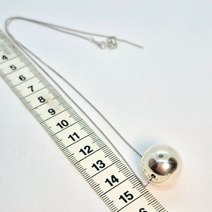 925 Sterling Silver Ball Pendant Necklace with Sterling Silver Chain