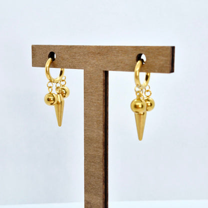 Stainless Steel Hoop Earrings Gold Plated