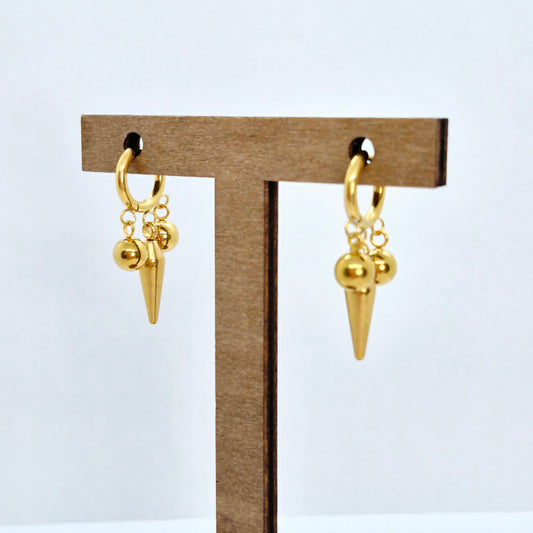 Stainless Steel Hoop Earrings Gold Plated