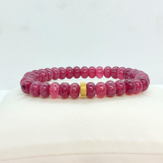 Natural Garnet Bracelet with 8x5mm Stones