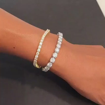 Moissanite Bracelet with stones of 0,1ct in Gold Plated Sterling Silver