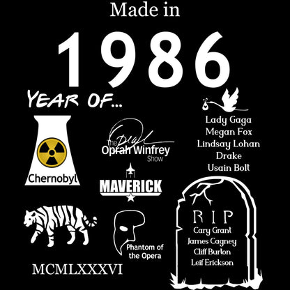 Gemaakt in 1986 T-shirt - Unisex