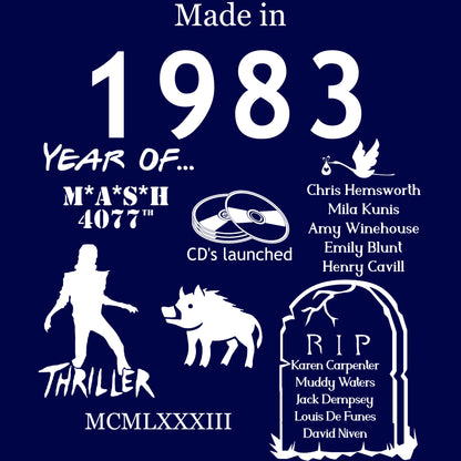 Gemaakt in 1983 T-shirt - Unisex