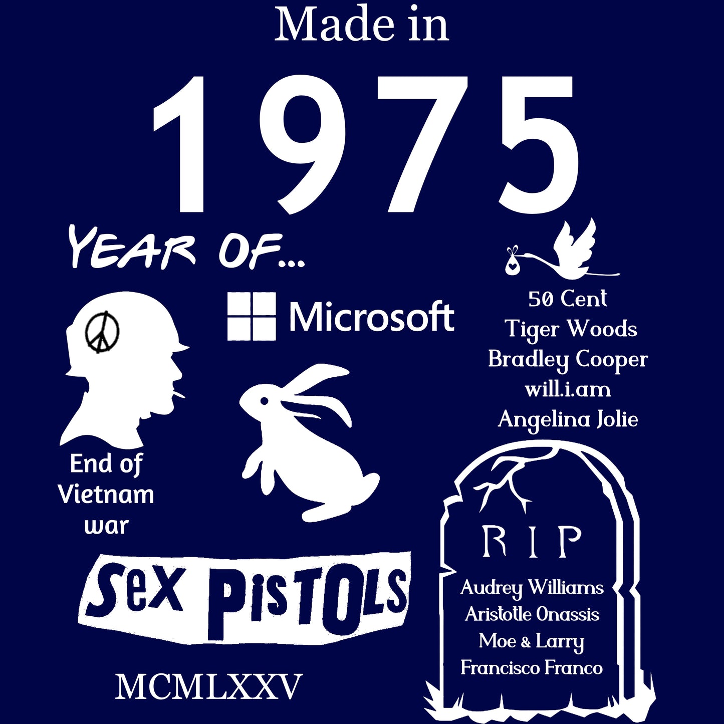 T-shirt "Made in 1975" - Unisex