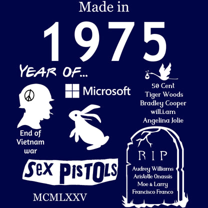 T-shirt "Made in 1975" - Unisex
