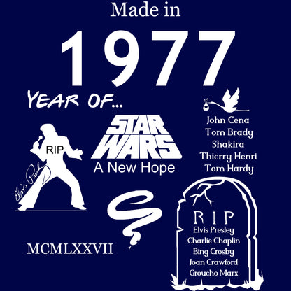Made in 1977 TShirt - Unisex